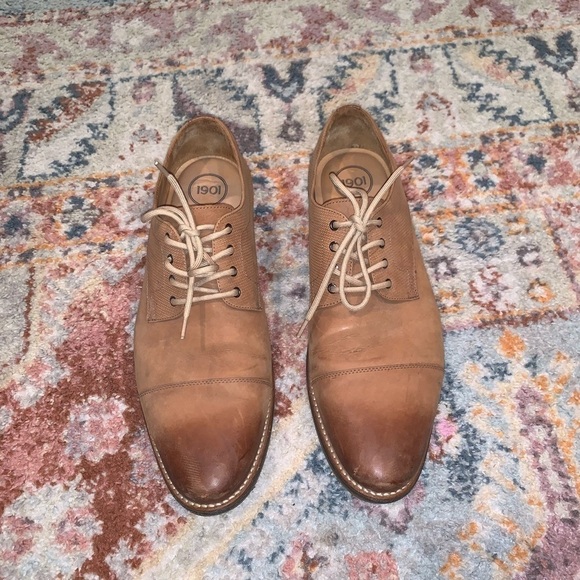 1901 Brown Leather Oxford Men’s Cap Toe Dress Shoes Size 11.5 Gently Used main image 8